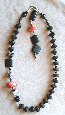 Coral and Lava Necklace