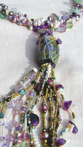 Detail of Grape Hyacinth Necklace