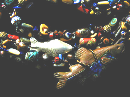 Detail of Raku Fish Necklace