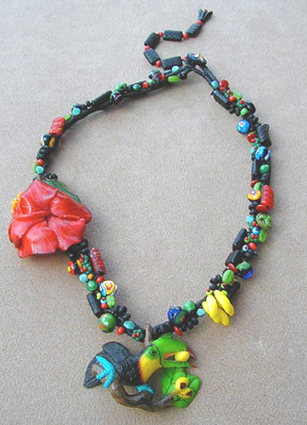 Toucan Hibiscus Necklace