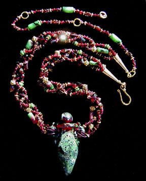 Detail of Garnet Wine Necklace