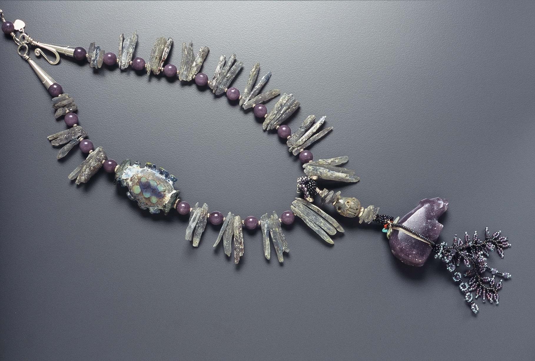 Detail of Blueberry Medicine Bear Necklace