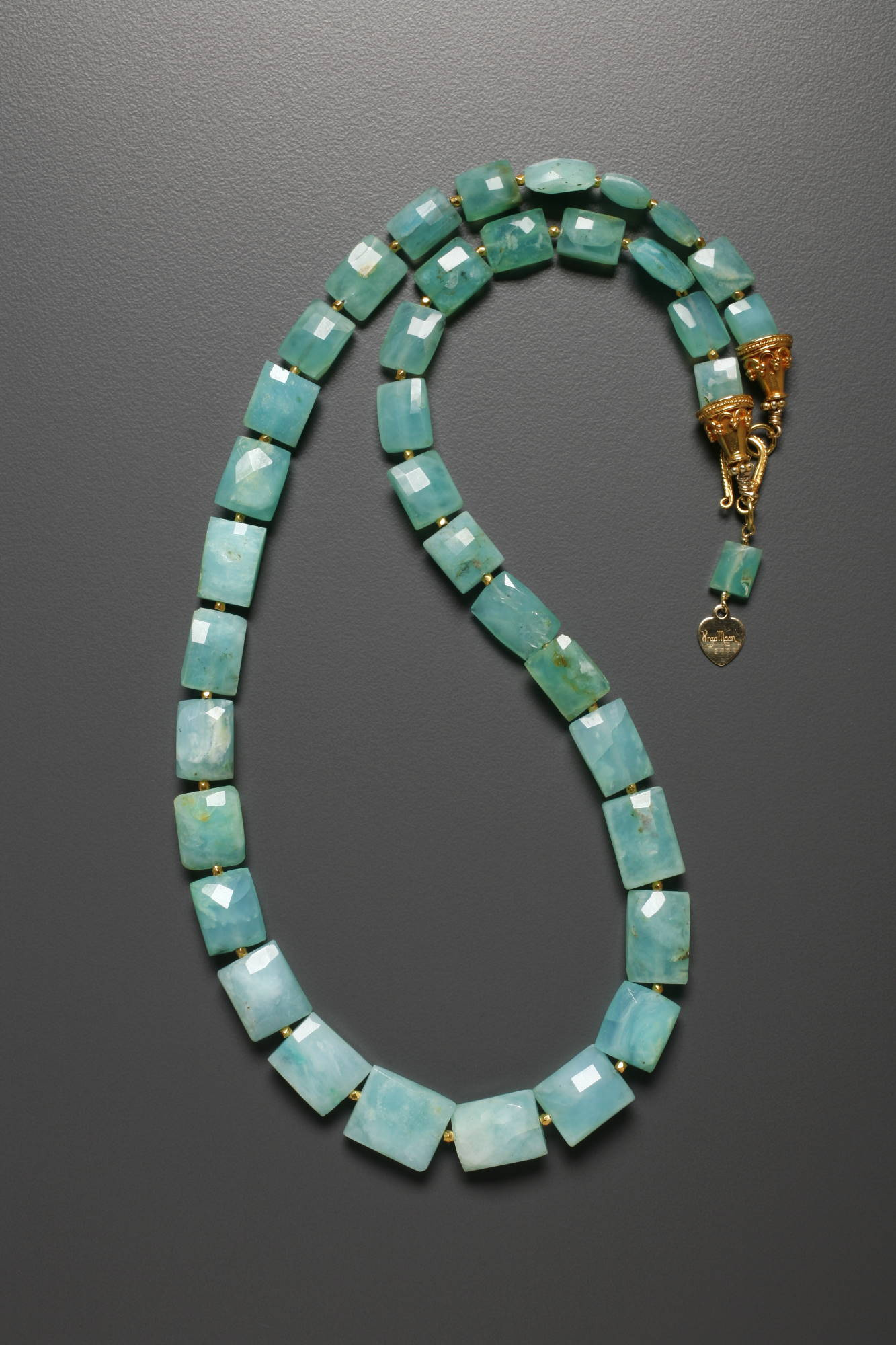 Detail of Peruvian Blue Opal Necklace
