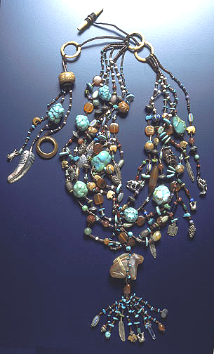 Zuni Seated Bear Fetish Treasure Necklace