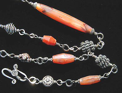 Detail of Cambay Carnelian Necklace