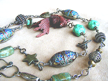 Detail of Dragonfly Bead Necklace
