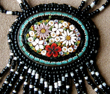 Detail of Blue Rim Mosaic Necklace