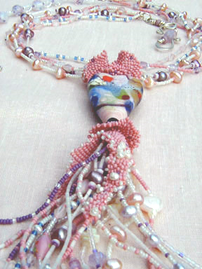 Detail of Pink Heart Necklace