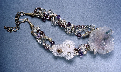 Detail of Amethyst Rosette Necklace