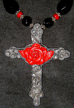 Detail of Rosy Cross Necklace