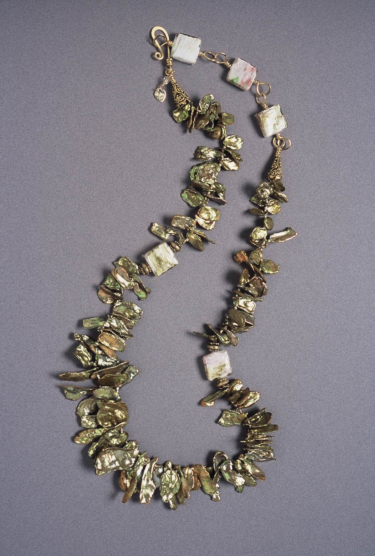 Detail of Green Keshi Necklace