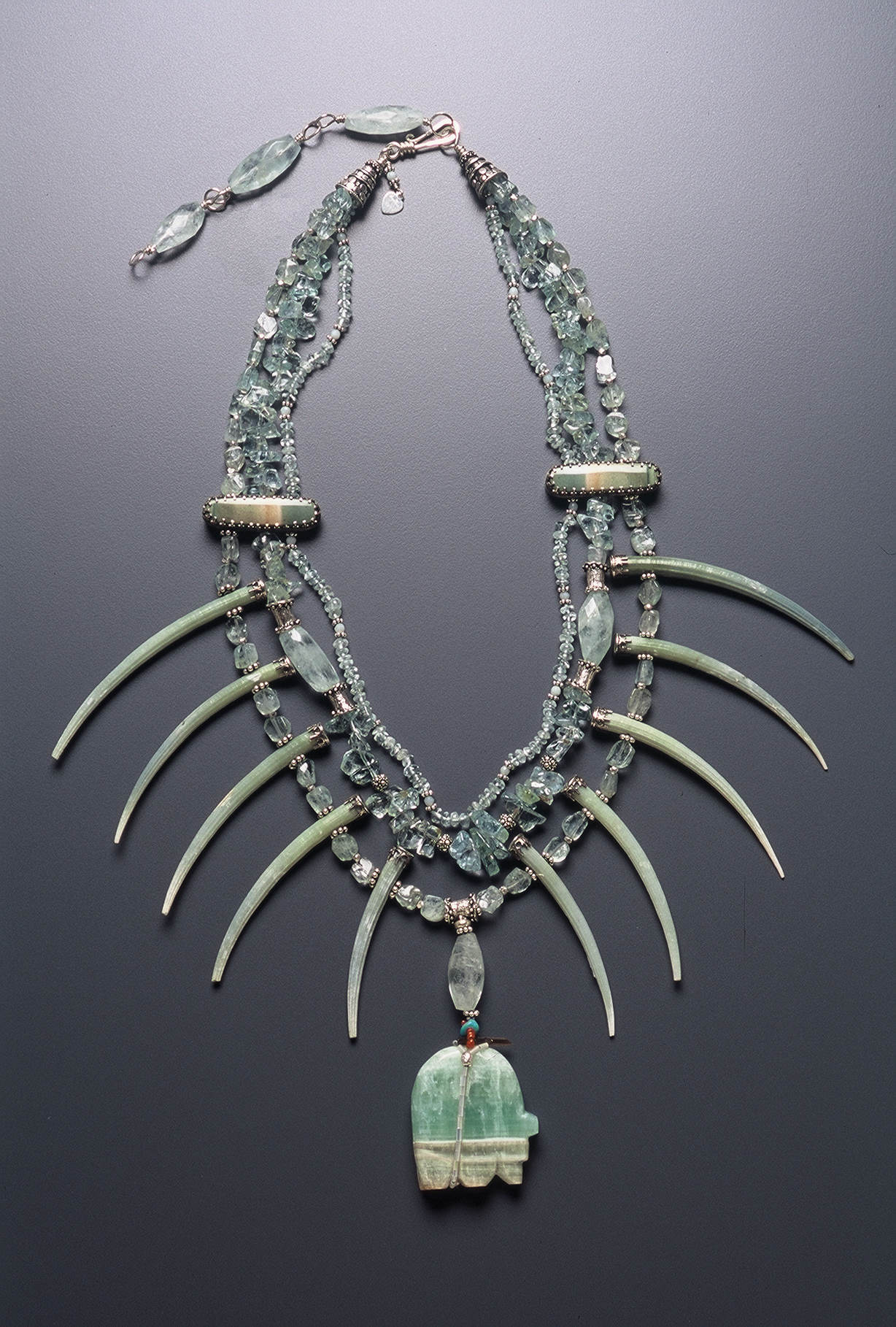 Detail of Amazonite Medicine Bear Necklace