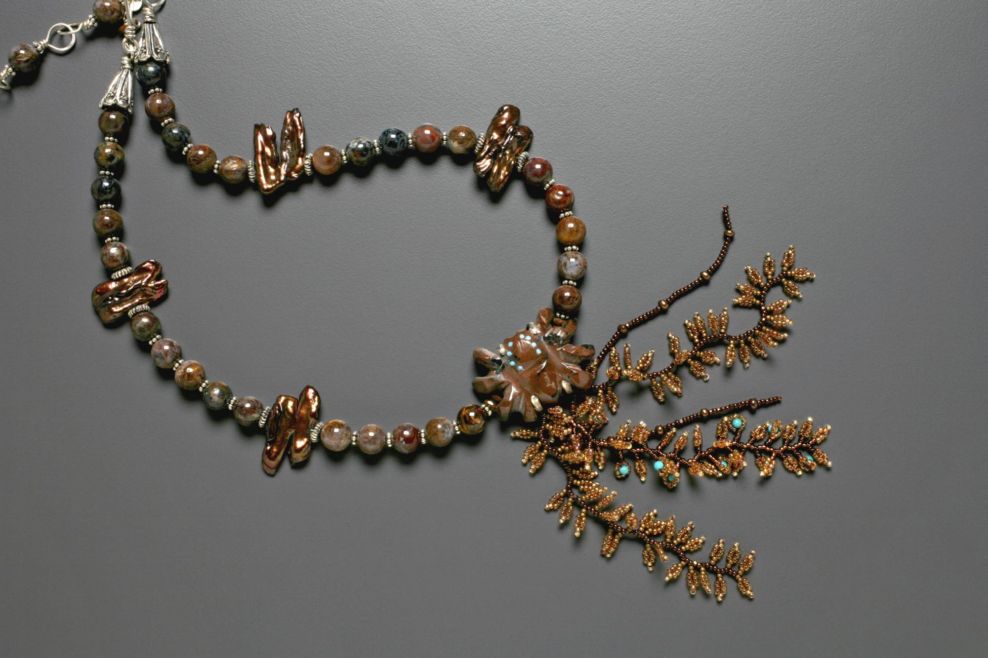 Detail of Brown Haired Girl Necklace
