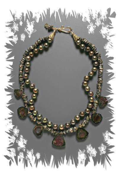 Tourmaline and Pearls Necklace