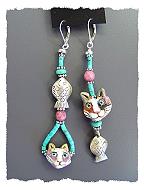 Cat and Fish Earrings
