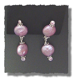 Pink Coin Pearl Clip Earrings