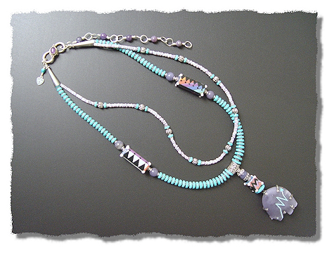 Purple Bear Necklace