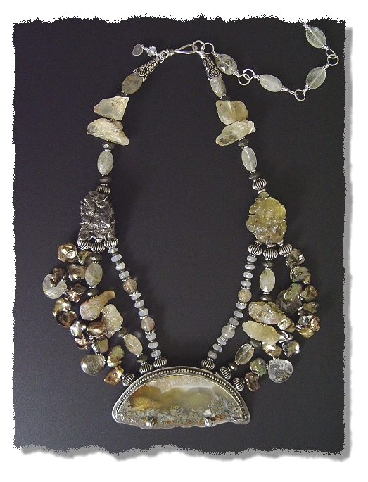 Jellyfish with Tektite Necklace