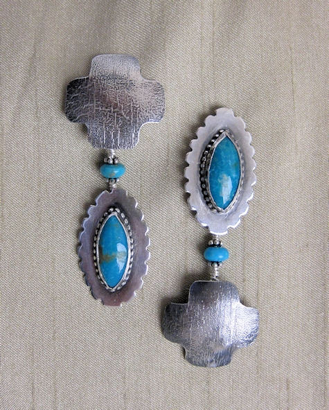 Tonopah Turquoise Four Winds Earrings