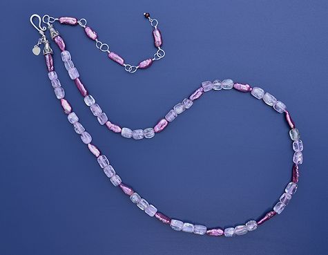 Kunzite and Pearls Necklace