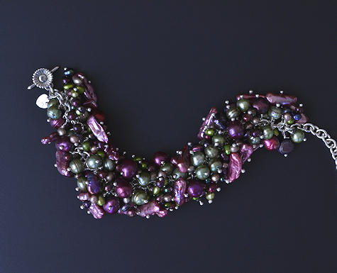 Green and Pink Pearl Bracelet