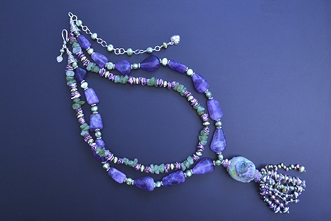 Fluorite and Pearls Necklace