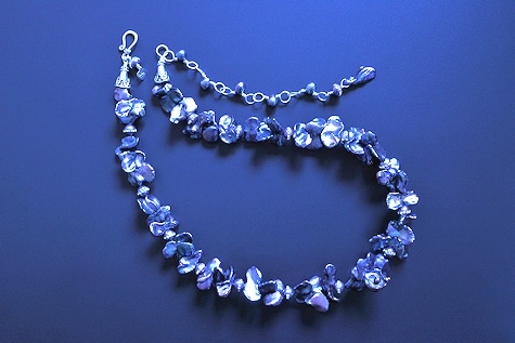 Purple Sparkly Pearls Necklace