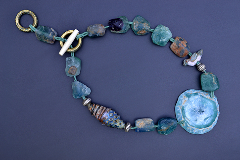 Roman Glass Disk Necklace