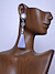 Blue Lace Agate earrings on model