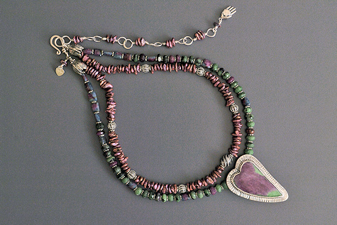 Ruby Zoisite Heart Necklace
